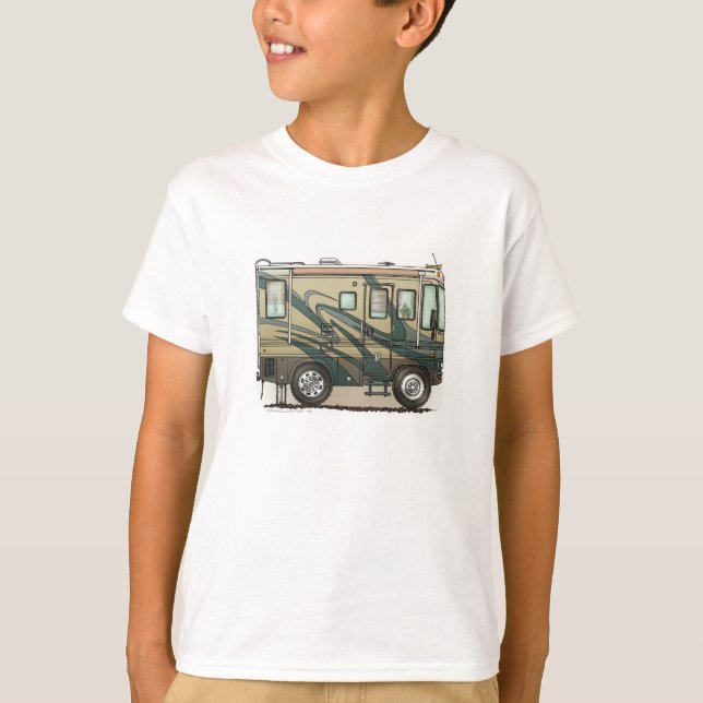 Cute Happy Camper Big RV Coach Motorhome T-Shirt (Front)