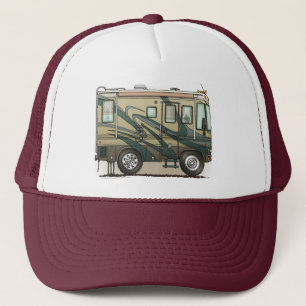 Cute Happy Camper Big RV Coach Motorhome Trucker Hat