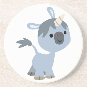 Cute Happy Cartoon Baby Unicorn Coaster