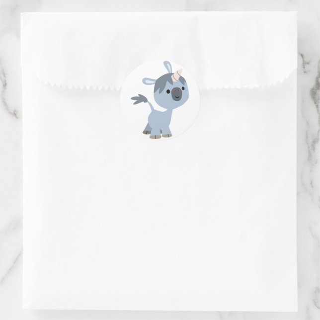 Cute Happy Cartoon Baby Unicorn Sticker (Bag)