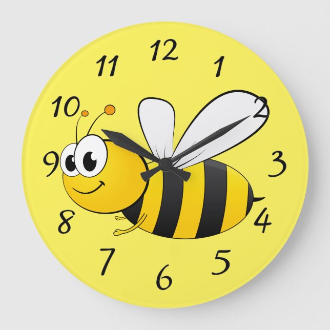 cute happy cartoon bee large clock (Front)