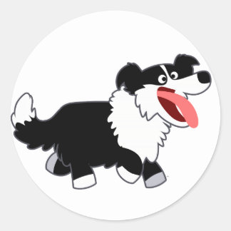 Cute Happy Cartoon Border Collie Sticker
