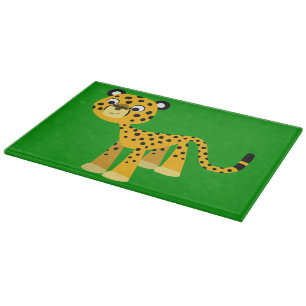 Cute Happy Cartoon Cheetah Cutting Board