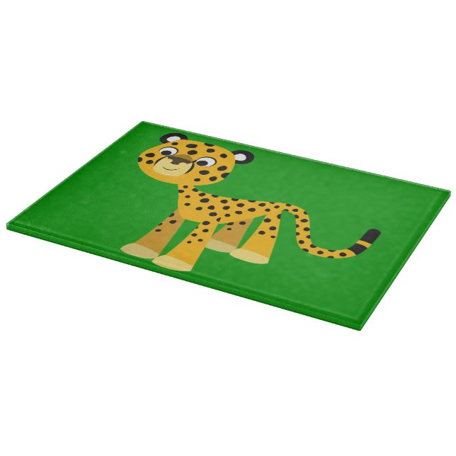 Cute Happy Cartoon Cheetah Cutting Board (Corner)