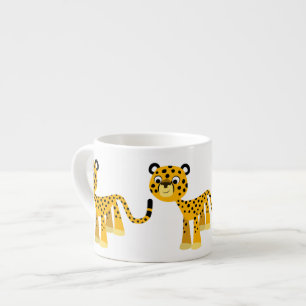 Cute Happy Cartoon Cheetah Espresso Mug