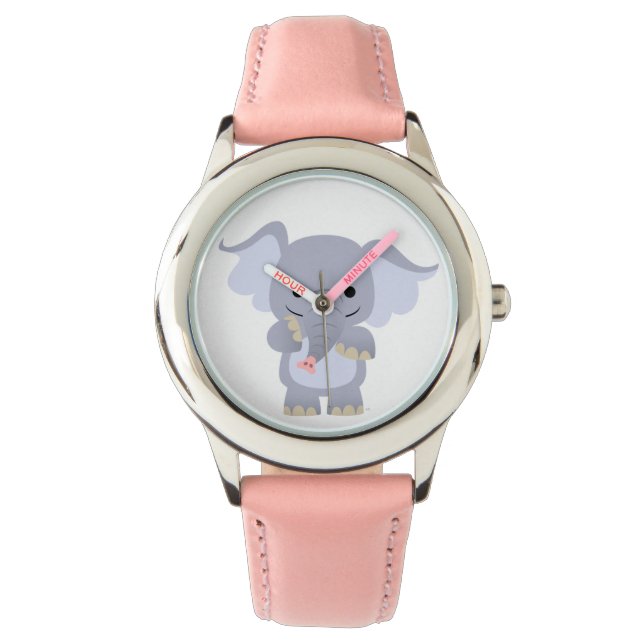 Cute Happy Cartoon Elephant Watch (Front)