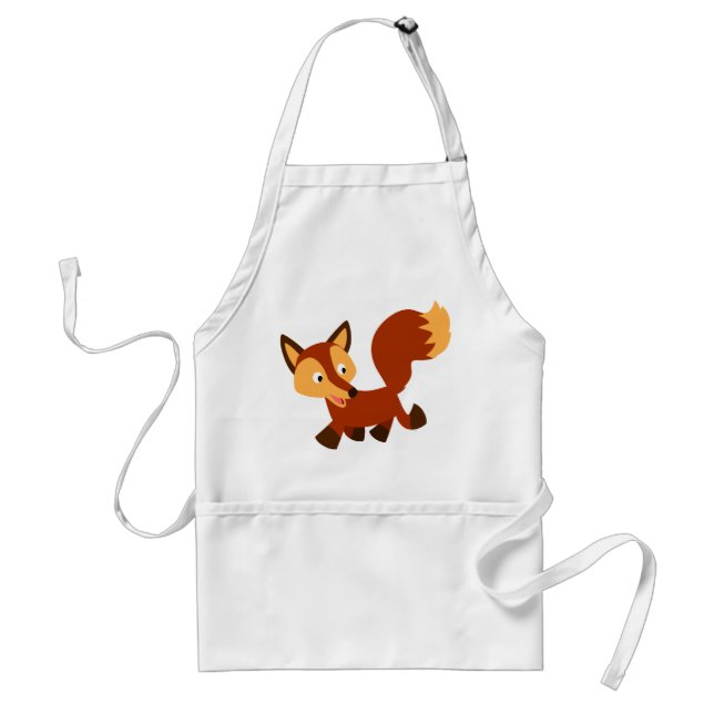 Cute Happy Cartoon Fox Apron (Front)