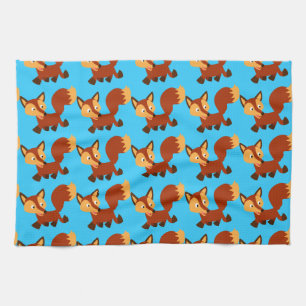 Cute Happy Cartoon Fox Mojo Kitchen Towel