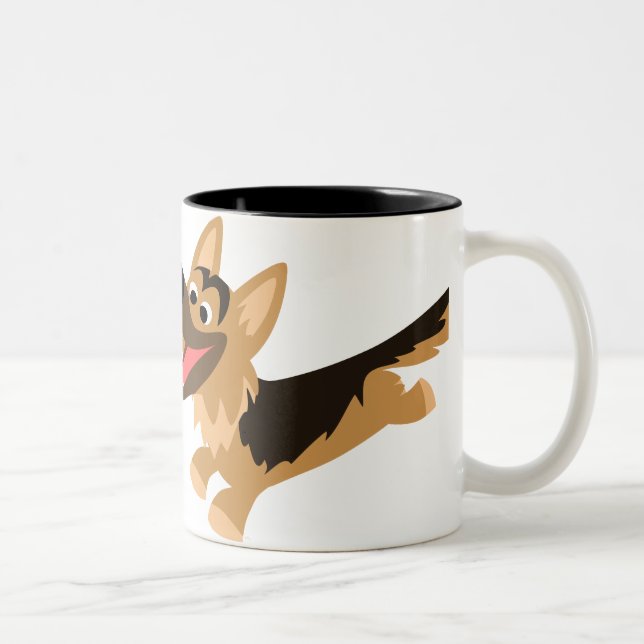 Cute Happy Cartoon German Shepherd Mug (Right)