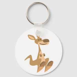 Cute Happy Cartoon Kangaroo  Keychain