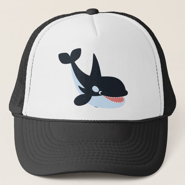 Cute Happy Cartoon Killer Whale Hat (Front)