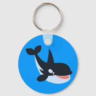 Cute Happy Cartoon Killer Whale Keychain