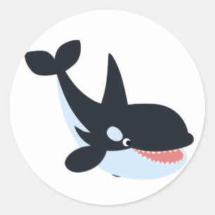 Cute Happy Cartoon Killer Whale Sticker