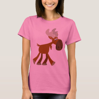 Cute Happy Cartoon Moose Women T-Shirt