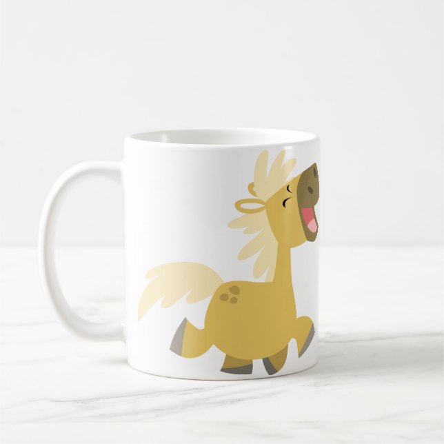 Cute Happy Cartoon Ponies Mug (Left)