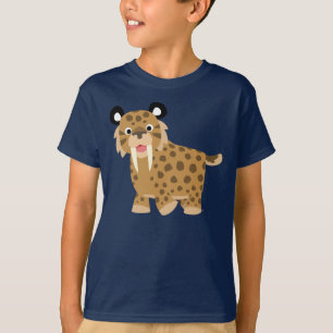 Cute Happy Cartoon Smilodon Children T-Shirt