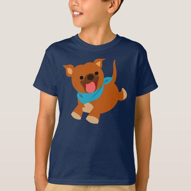 Cute Happy Cartoon Staffie Children T-Shirt (Front)