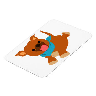 Cute Happy Cartoon Staffie Flexible Magnet