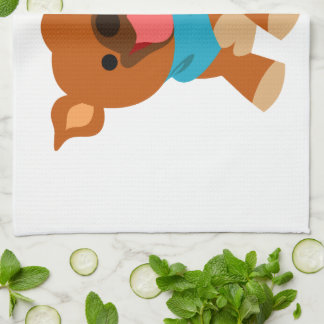 Cute Happy Cartoon Staffie Kitchen Towel