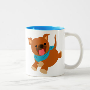 Cute Happy Cartoon Staffie Mug