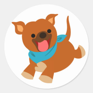 Cute Happy Cartoon Staffie Sticker