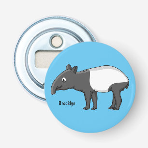 Cute happy cartoon tapir illustration  bottle opener