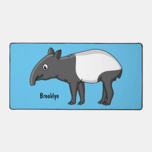 Cute happy cartoon tapir illustration desk mat