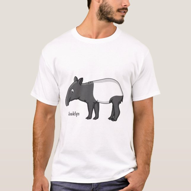 Cute happy cartoon tapir illustration T-Shirt (Front)