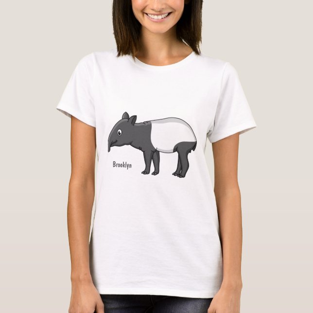 Cute happy cartoon tapir illustration T-Shirt (Front)