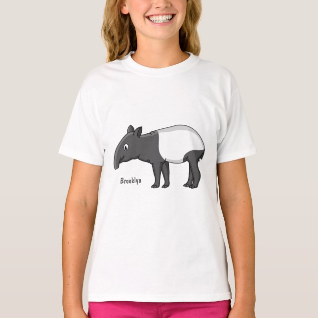 Cute happy cartoon tapir illustration  T-Shirt (Front)