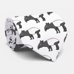 Cute happy cartoon tapir illustration tie