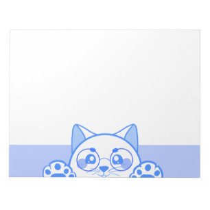 Cute Happy Cat With Round Glasses Notepad