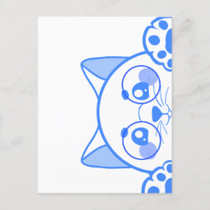 Cute Happy  Cat With Round Glasses Postcard