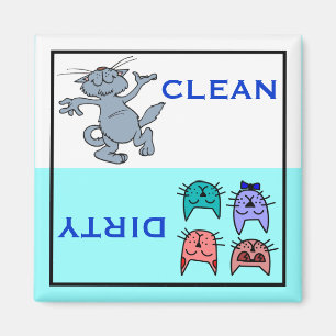 Cute Happy Cats Custom Colour Dishwasher Magnet