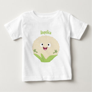 Cute happy cauliflower vegetable cartoon baby T-Shirt