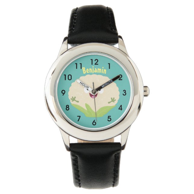 Cute happy cauliflower vegetable cartoon watch (Front)
