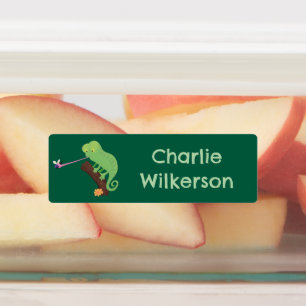 Cute happy chameleon lizard cartoon personalised