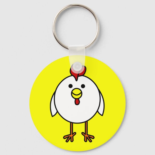 Cute Happy Chicken Key Ring (Front)