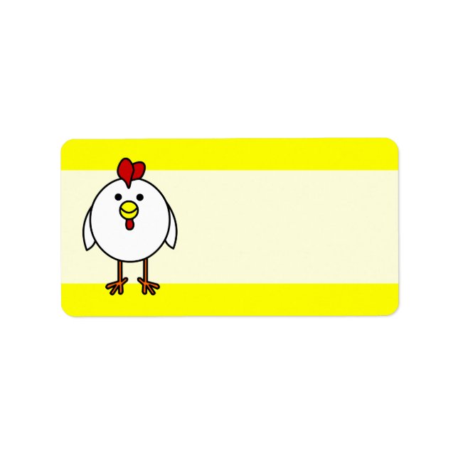 Cute Happy Chicken Label (Front)