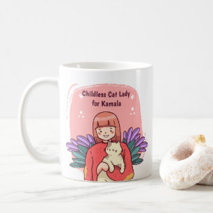 Cute Happy Childless Cat Lady for Kamala Coffee Mug