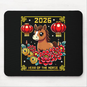 Cute Happy Chinese New Year Of The Hourse 2026 Lun Mouse Mat