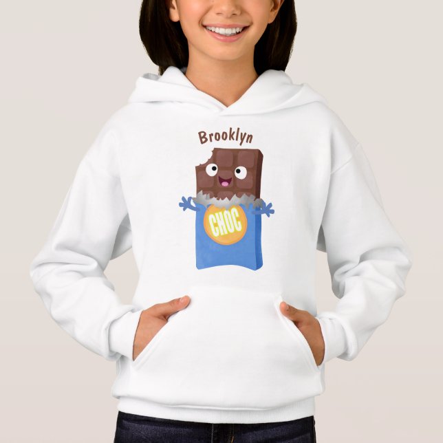 Cute happy chocolate candy bar cartoon character (Front)