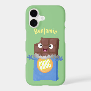 Cute happy chocolate candy bar cartoon character