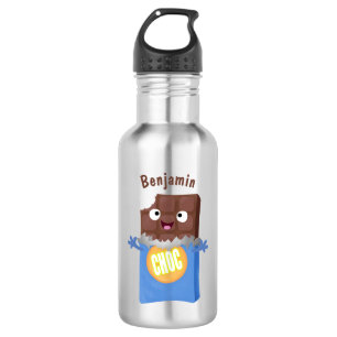 Cute happy chocolate candy bar cartoon character 532 ml water bottle