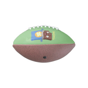 Cute happy chocolate candy bar cartoon character american football