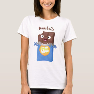 Cute happy chocolate candy bar cartoon character T-Shirt