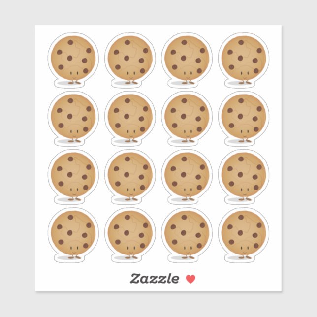 Cute Happy Chocolate Chip Cookie (Sheet)
