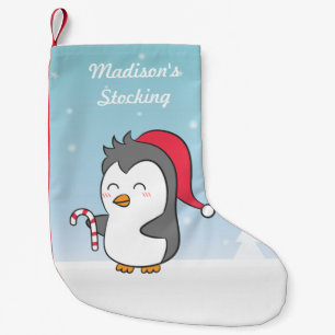 Cute Happy Christmas Penguin Candy Cane For Kids Small Christmas Stocking