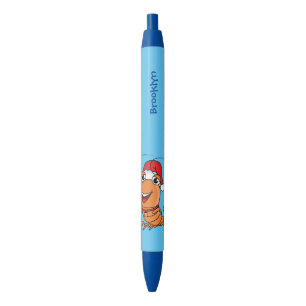 Cute happy Christmas shrimp cartoon illustration Black Ink Pen
