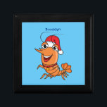 Cute happy Christmas shrimp cartoon illustration Gift Box<br><div class="desc">This cute cartoon features a happy shrimp wearing a Santa hat for Christmas. Drawn in fun cartoon style.</div>